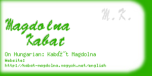 magdolna kabat business card